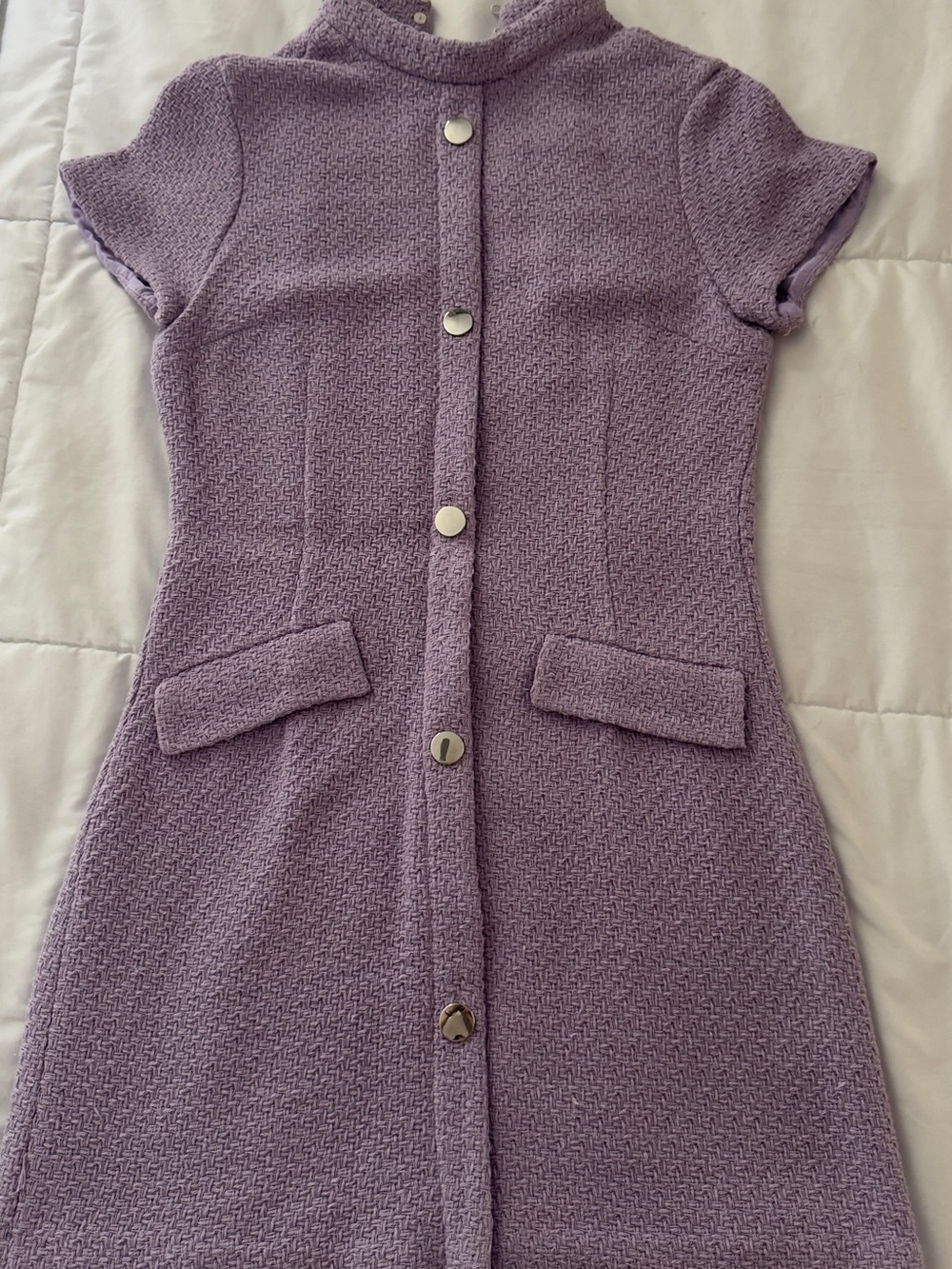 Zara Lilac Woven-Top Slip Dress
